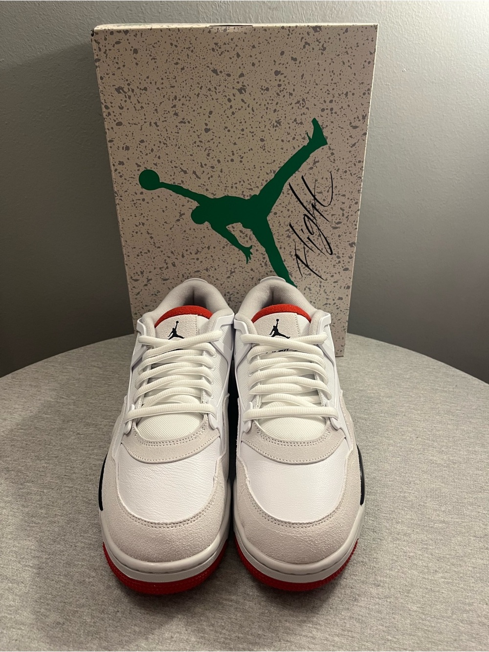 Nike Air Jordan 4 RM White Varsity Fire Red Black Mens Shoe Size 11.5 FQ7939-102 - Picture 4 of 12